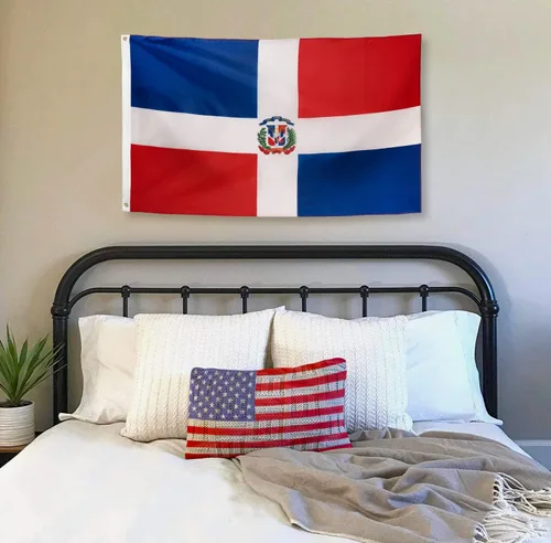 Miniatura 2 de DANF - Bandera dominicana de poliéster de 3 x 5 pies, bandera de República Dominicana, banderas nacionales de poliéster con ojales de latón, 3 x 5