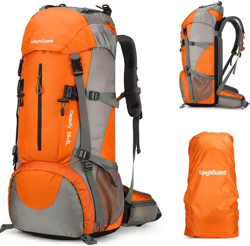 Miniatura 8 de King'sGuard Mochila de senderismo de 70L con cubierta de lluvia, mochila de viaje impermeable ligera para acampar, mochila grande Azul (deepblue)