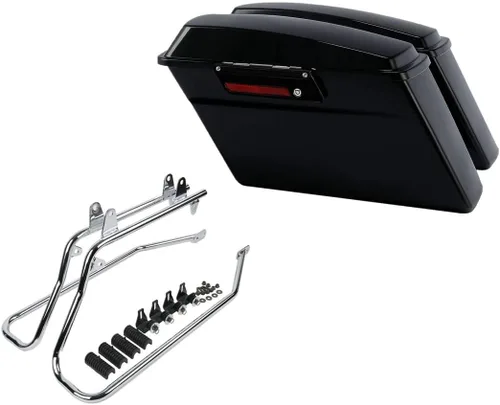 Miniatura 50 de Kit de soporte de conversión para alforjas extendidas de 4" TCMT, compatible con Harley Heritage Softail Fatboy FLSTF Breakout 1984-2017, negro