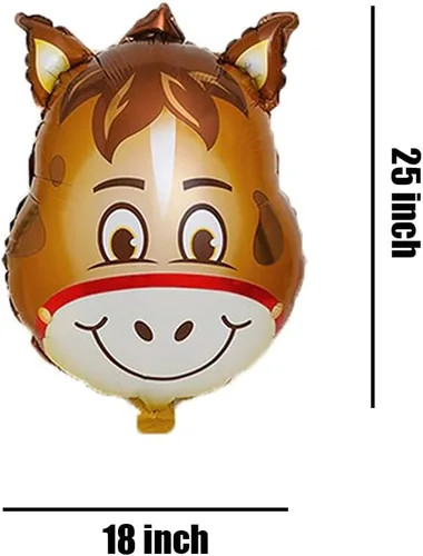 Miniatura 2 de Globos de animales de granja, cerdo, vaca, caballo, burro, globo de Mylar para animales, temática de animales, suministros de fiesta de cumpleaños