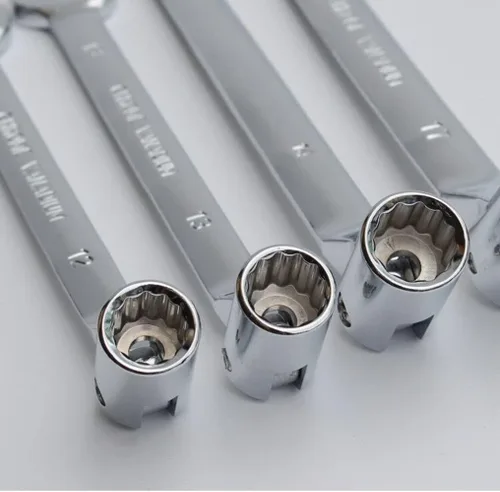 Miniatura 2 de FLZOPSER - Llave inglesa giratoria de doble cabeza hexagonal de 0.669 in, llave de combinación de extremo abierto, herramienta de reparación