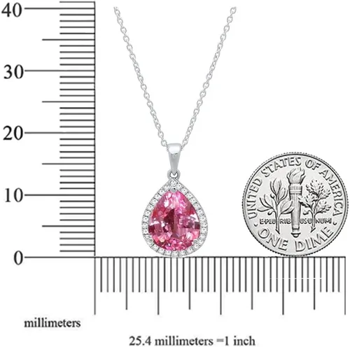Miniatura 21 de Dazzlingrock Collection Colgante de lágrima de diamante de corte de pera de 18K 10X7 MM creado en laboratorio y diamante de corte redondo, oro blanco
