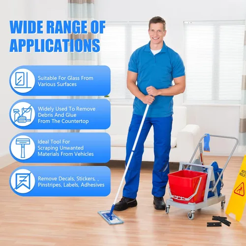 Miniatura 7 de Honoson 300 cuchillas raspadoras de plástico para rascador de plástico, cuchillas de afeitar de doble filo con ranura para punta, cuchillas de borde