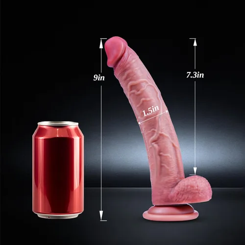 Miniatura 4 de Consoladro de 9 pulgadas de silicona líquida suave y realista con bolas para mujeres, consolador anal largo y delgado de 8 pulgadas con sensación