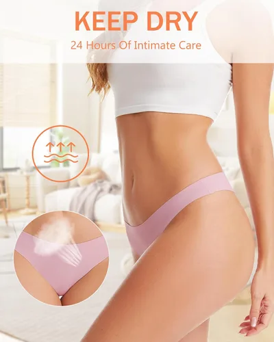 Miniatura 2 de Riozz Ropa interior invisible para mujer, bikini suave y elástico, sin costuras, ropa interior invisible, hipster, paquete de 6