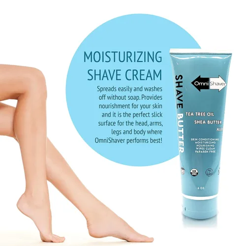 Miniatura 4 de OmniShaver Shave Butter - Crema de afeitar hidratante para hombres y mujeres Fórmula para piel sensible Tamaño de viaje 6 onzas Aloe, árbol