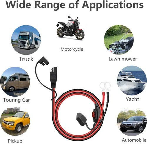 Miniatura 6 de Conector de batería SAE YACSEJAO 2FT/60CM 18AWG SAE a conector de terminal de junta tórica de 2 pines de desconexión rápida SAE Cable de extensión