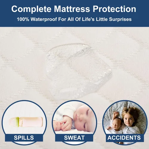 Miniatura 5 de Protector de colchón de moisés compatible con Dream On Me Karley Bassinet, transpirable, espuma premium, hipoalergénico, no tóxico, forma ovalada