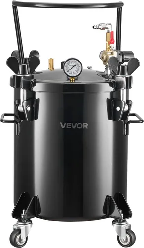 Miniatura 9 de VEVOR Tanque de pintura a presión, 5.3 galones/20 L, olla de presión de acero resistente para herramientas de aire, ollas de presión de pintura