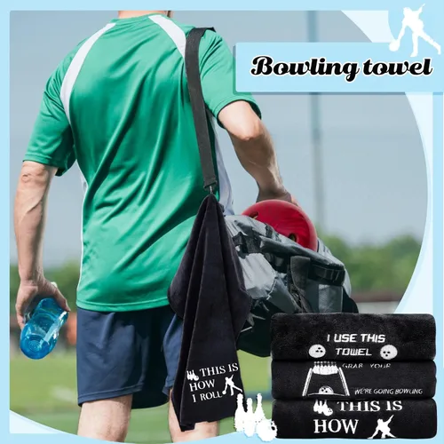 Miniatura 6 de Newwiee 3 toallas de boliche divertidas de Navidad con caja de regalo, toalla de boliche bordada, accesorios de regalo para hombres, papá, novio