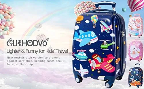 Miniatura 6 de Maleta de mano para niños con 4 ruedas, funda rígida para que los niños pequeños viajen, B-PLA, Katong