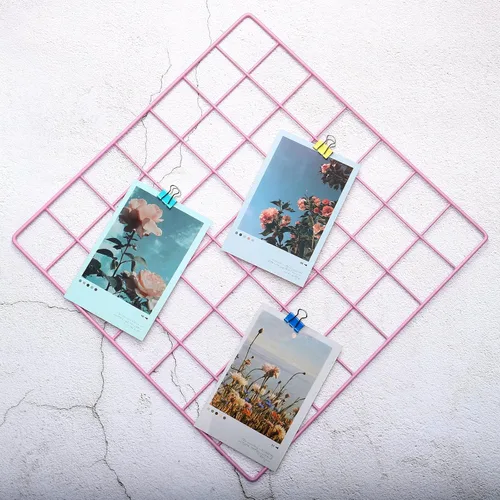 Miniatura 5 de PATIKIL Panel de rejilla de alambre de 8 x 8 pulgadas, 1 paquete de paneles decorativos de rejilla de pared, tablero de fotos, decoración de fotos