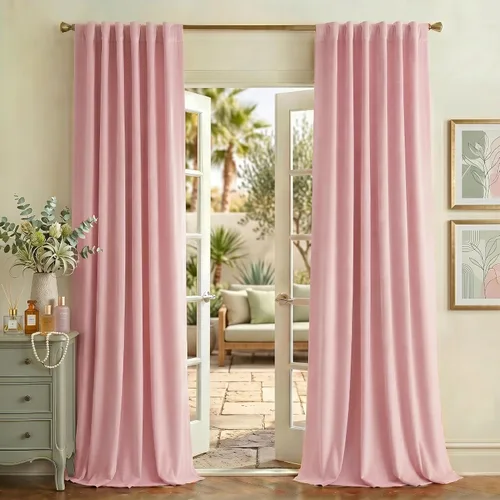 Miniatura 13 de NICETOWN Cortinas de terciopelo blanco marfil de 10 pies de largo para techos altos, cortinas extralargas con aislamiento térmico para ventanas