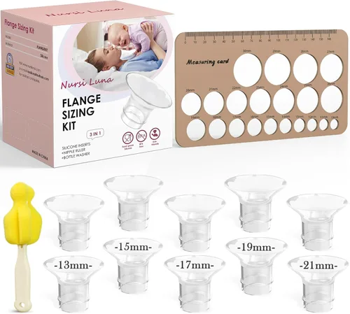 Miniatura 11 de Kit de Dimensionamiento de Brida Nursi Luna 3 en 1 con 8 Piezas de Insertos de Brida 15/17/19/21mm, Kit de Insertos de Brida de Silicona