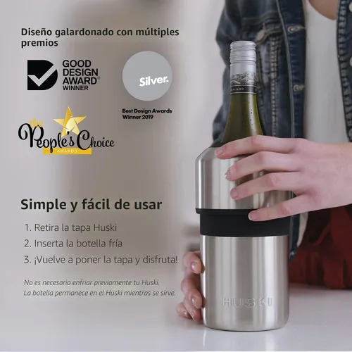 Miniatura 3 de Huski Enfriador de vino Diseño galardonado sin hielo Mantiene el vino frío hasta 6 horas Accesorio para vino Cubo de hielo de próxima