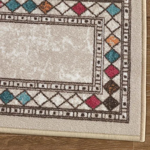 Miniatura 5 de Antep Rugs - Alfombras modernas con bordes, antideslizantes (antideslizante), de perfil bajo con respaldo de goma, para cocina, juego de 2 piezas
