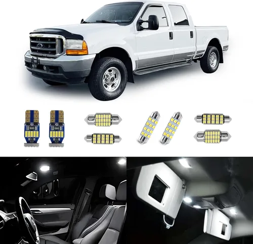 14 piezas de bombillas LED interiores blancas F250 F350 de repuesto para Ford F-250 F-350 Super Duty 1999-2016, paquete de iluminación LED interior