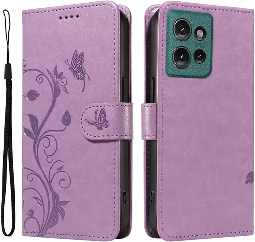 Miniatura 39 de Funda para Motorola Moto E22/E22i, piel sintética, con tarjetero y correa para la muñeca, a prueba de golpes, funda magnética para Motorola Moto Rojo