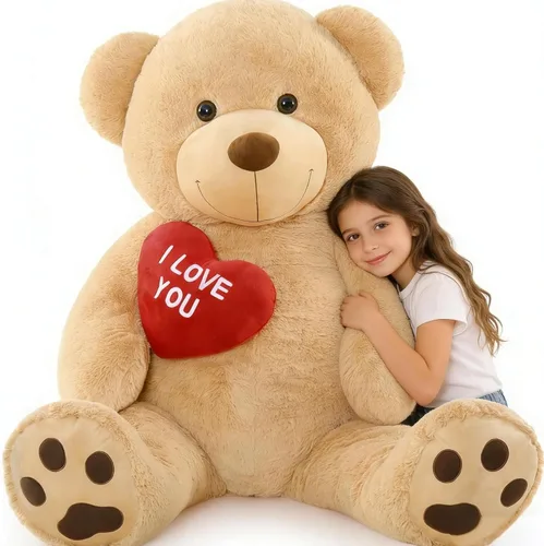 Miniatura 16 de BENINY Osos de peluche grandes en forma de corazón rojo, osos de peluche negros con bordado "Te quiero" para novia, osos de peluche grandes