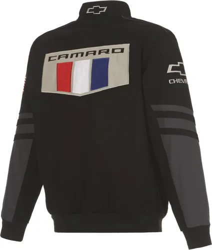 Miniatura 2 de JH DESIGN GROUP Chaqueta de sarga de algodón bordada Chevy Camaro para hombre