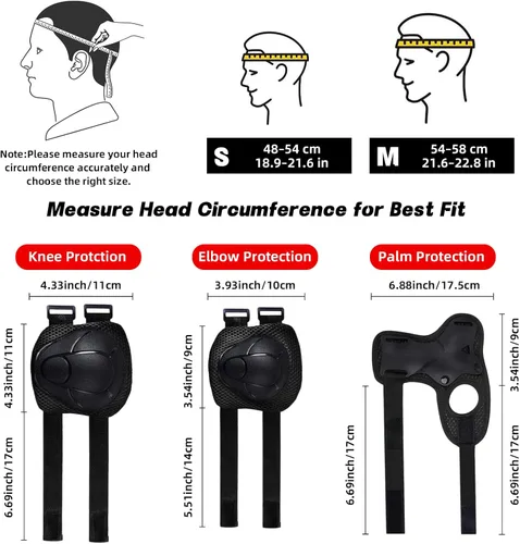 Miniatura 4 de Casco de bicicleta para niños de edades 2-14, casco de seguridad ajustable para niños pequeños con juego de equipo de protección, cascos