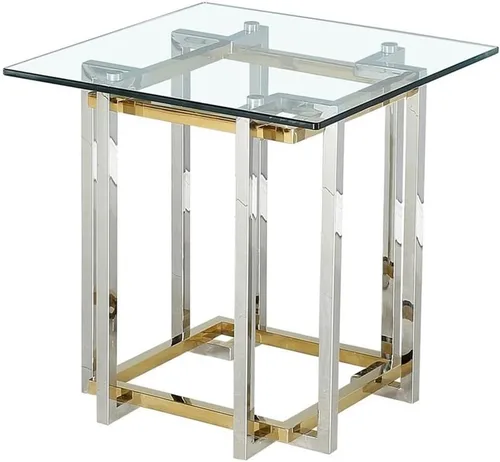 Miniatura 5 de Nspire Mesa de cristal y metal contemporánea en plata y oro