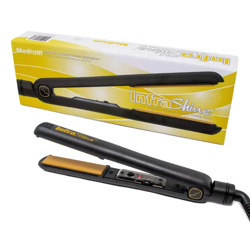 Miniatura 9 de Plancha plana mediana original, 1 pulgada, color negro, placas flotantes de cerámica para un cabello suave, brillante y sin encrespamiento