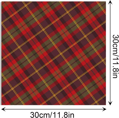 Miniatura 5 de OXYLIPO Bloc de papel para álbum de recortes a cuadros oscuros, 48 piezas de papel de decopodge de doble cara marrón rojizo, papel de cartulina
