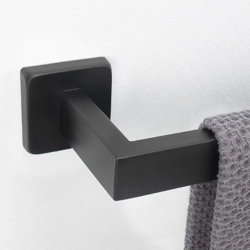 Miniatura 7 de NearMoon - Barra para toallas, accesorios de baño de acero inoxidable premium cuadrado de espesor para toalla de ducha en baño, soporte de toalla