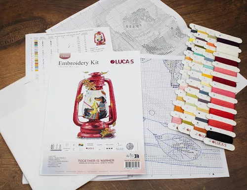 Miniatura 3 de Luca-S Kit de punto de cruz Together is Warmer, juego de bordado de costura, kit de punto de cruz para adultos