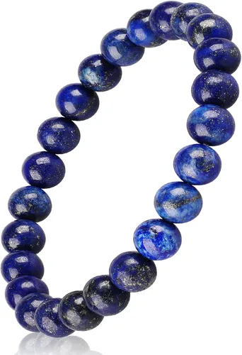 Miniatura 5 de Pulsera de lapislázuli hecha a mano, pulseras de piedras preciosas de cristal de chakra de la amistad, pulsera de protección con cuentas