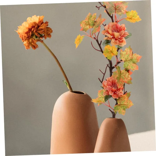 Miniatura 7 de Toyvian Hojas de arce artificiales, ramas, 2 piezas, decoración de otoño, tallos de hojas de arce artificiales, flores de hojas de arce vívidas