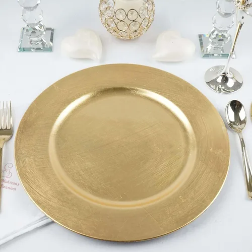 Miniatura 18 de Efavormart - 6 platos de carga redondos con cuentas negras de 13 pulgadas para decoración de mesa, vacaciones, boda, catering, decoración de eventos