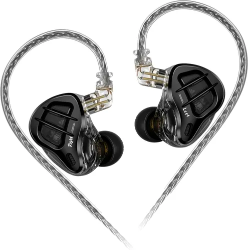 KZ ZAR - Auriculares intrauditivos para monitor intrauditivo, 1DD+7BA, tecnología híbrida, controlador, auriculares con cable chapado en plata para