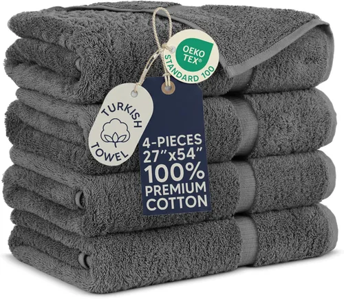 Miniatura 45 de Towel Bazaar Toallas Turcas de Algodón Premium Súper Suaves y Absorbentes (Juego de 2 Toallas de Baño Grandes, Blanco)