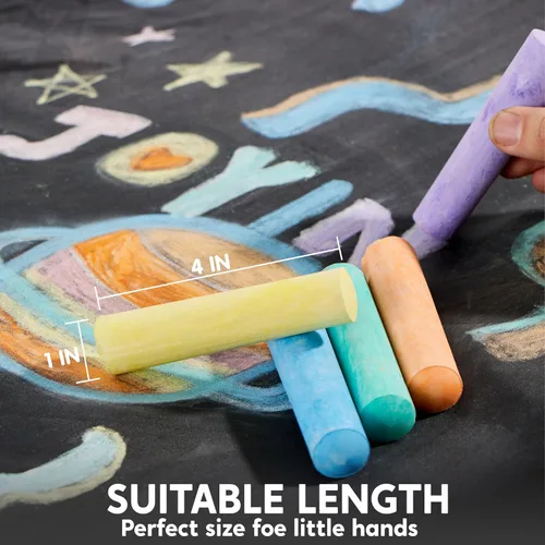 Miniatura 6 de JOYIN Juego de 60 tizas para acera (10 colores), no tóxicas, lavables, para exteriores, juego de tiza gigante para pintar en pizarra, juego de arte