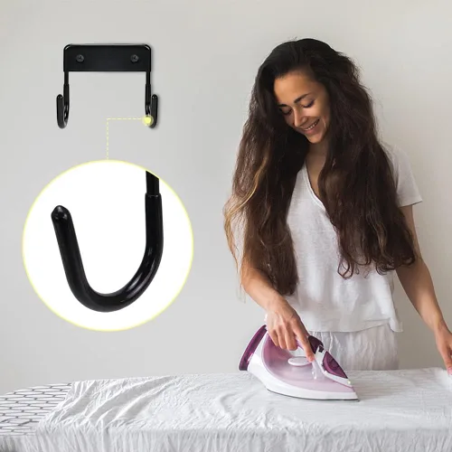 Miniatura 3 de Soporte para tabla de planchar, soporte para tabla de planchar, organizador de pared para lavanderías, estante de almacenamiento, colgador de Plata