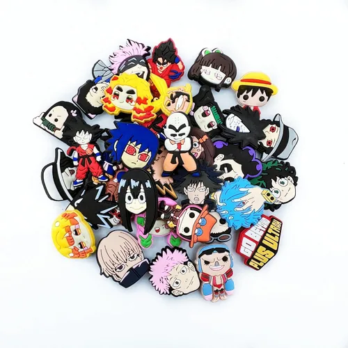 Miniatura 3 de NJALA 35 dijes mixtos de anime para zapatos para niños y niñas, zuecos de jardín, suministros de fiesta, regalos, Caucho, No es una piedra preciosa