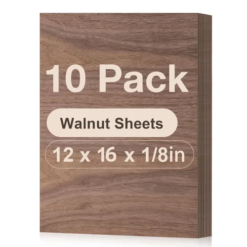 Miniatura 15 de Paquete de 12 hojas de tilo Rowood, 12x12x1/8pulgadas, tilo de 3mm para corte láser, kits de manualidades para adultos, tablero de madera