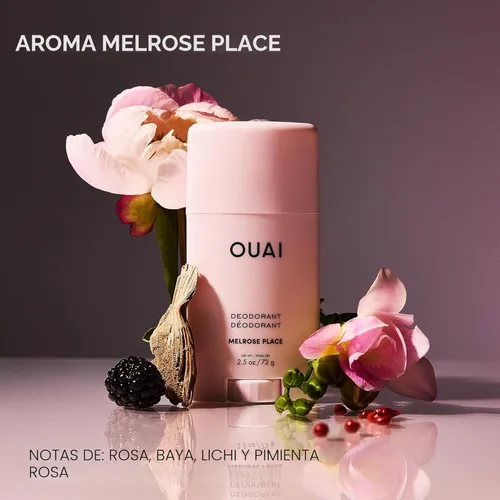 Miniatura 2 de OUAI Desodorante sin aluminio - Desodorante para mujeres con control de olor de 24 horas y aplicación invisible - Enriquecido con notas de rosa