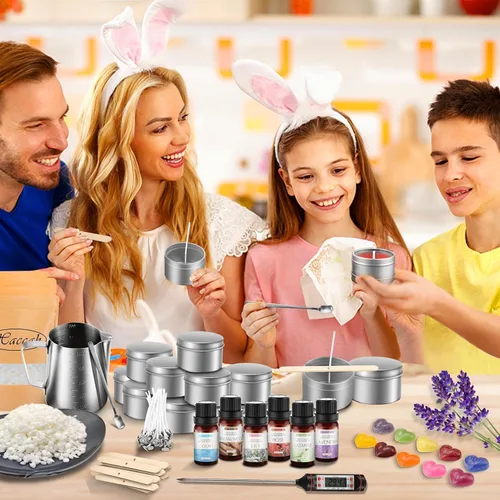 Miniatura 2 de Haccah Kit completo de fabricación de velas, suministros para hacer velas, kits de manualidades y manualidades para adultos, principiantes