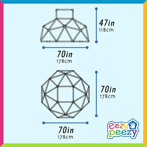 Miniatura 6 de Eezy Peezy Barras de Mono Torre de Escalada - Conjunto de Juego Activo para Interiores y Exteriores Equipo de Cúpula de Escalada Juguetes