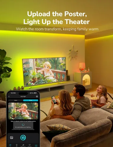 Miniatura 4 de Lepro S1 - Tira de luces LED AI para dormitorio, tiras de luz RGB inteligentes de 16.4 pies con efectos de persecución IC y arcoíris, segmento