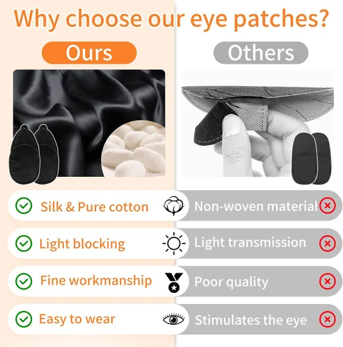 Miniatura 5 de eZAKKA Parches para ojos para adultos y niños, parche para gafas, parche ocular médico suave para ojo vago, ambliopía, estrabismo y después