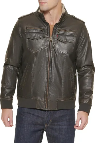 Miniatura 14 de Levi's - Bombardero clásico de piel sintética imitación venado, estilo aviador, para hombre (tallas estándar y grandes y altas)