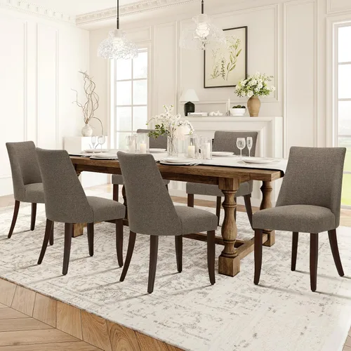 Miniatura 28 de COLAMY Juego de 2 sillas tapizadas para comedor, sillas de cocina modernas de mediados de siglo con respaldo, sillas laterales de comedor