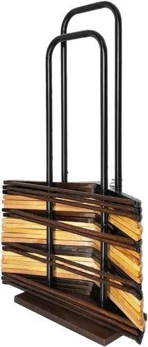 Miniatura 8 de Apilador de perchas, estante de almacenamiento de madera y acero inoxidable, grande (32.7 pulgadas de alto), organizador de armario y lavandería