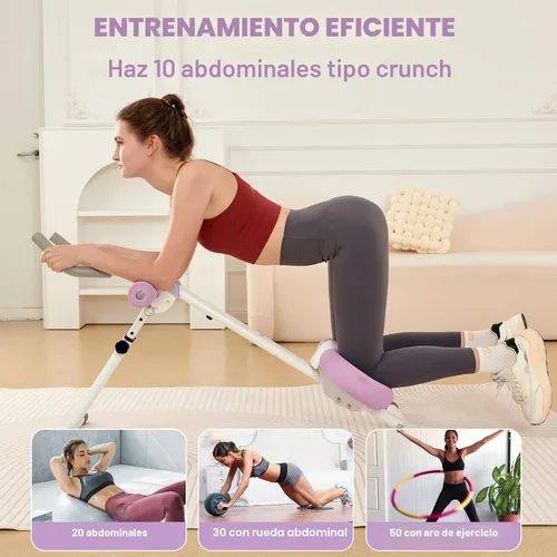Miniatura 2 de Equipo de entrenamiento abdominal, entrenador de abdominales ajustable para gimnasio en casa, máquina de ejercicios abdominales plegable, máquina