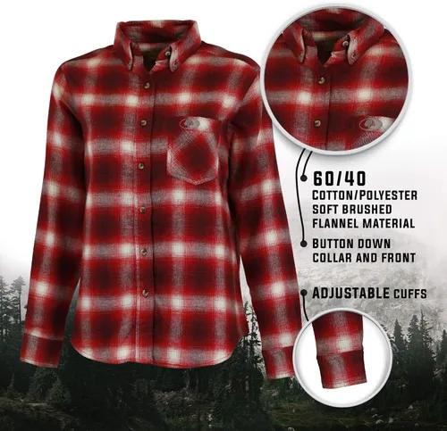 Miniatura 2 de Mossy Oak - Camisas a cuadros, para mujer, con franela, diseño de búfalo.