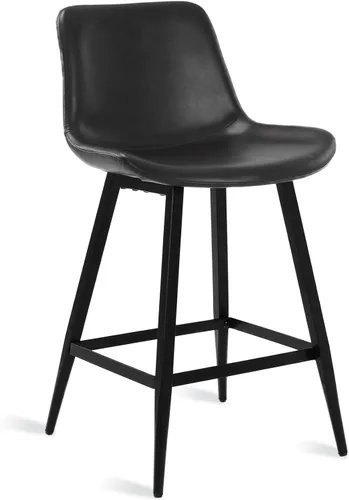 Miniatura 6 de Cozyman Taburete de bar de 24 pulgadas, taburetes de bar modernos con altura de mostrador con respaldo y reposapiés para el hogar, cocina, isla